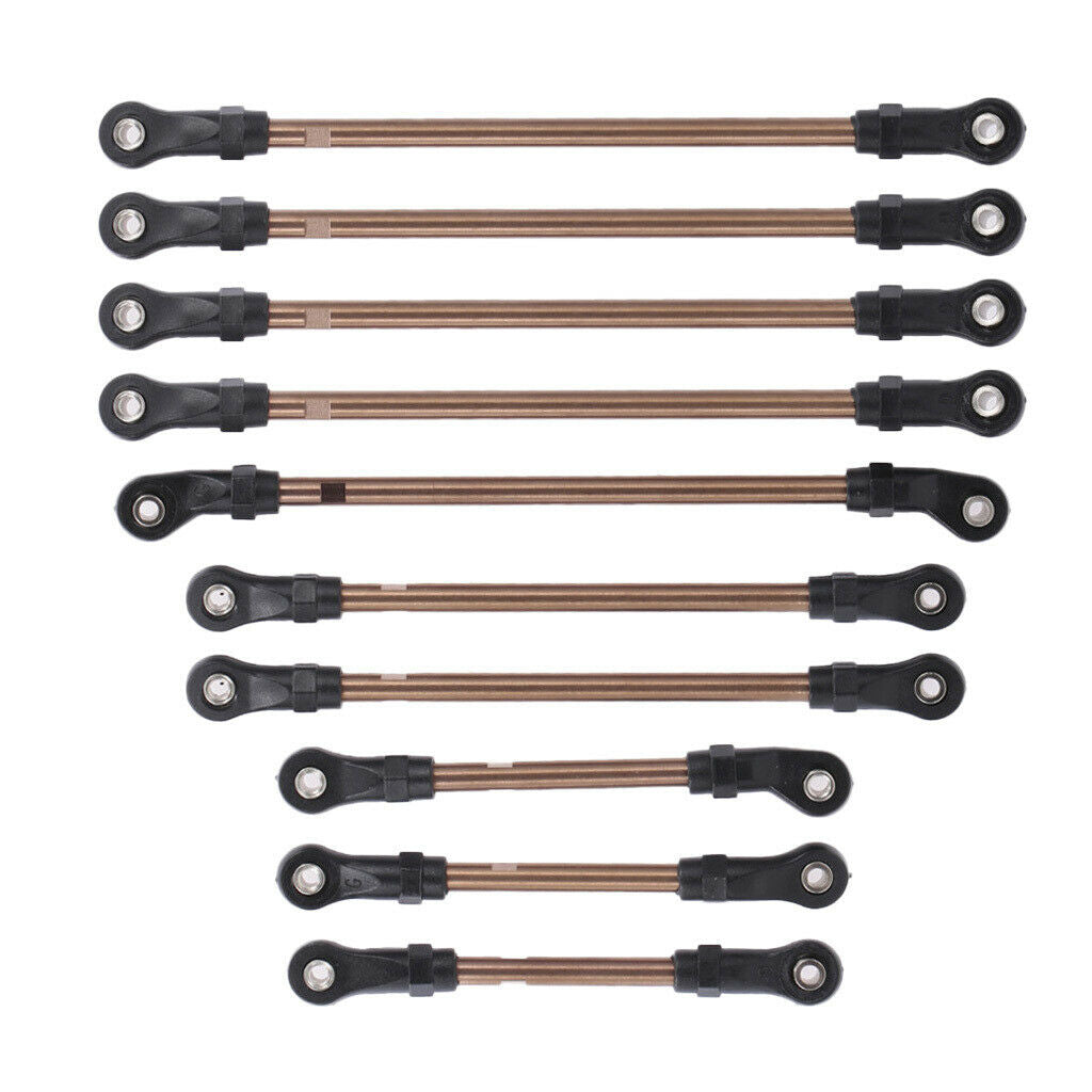 10 Pieces Aluminum Steering Linkage Servo Link Pull Rod Replacement for 1/10 RC