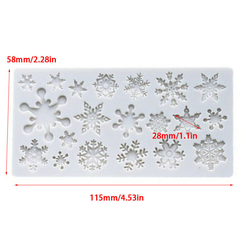 Christmas Snowflake Silicone Fondant Mold Cake Decorating Handmade Tools .l8