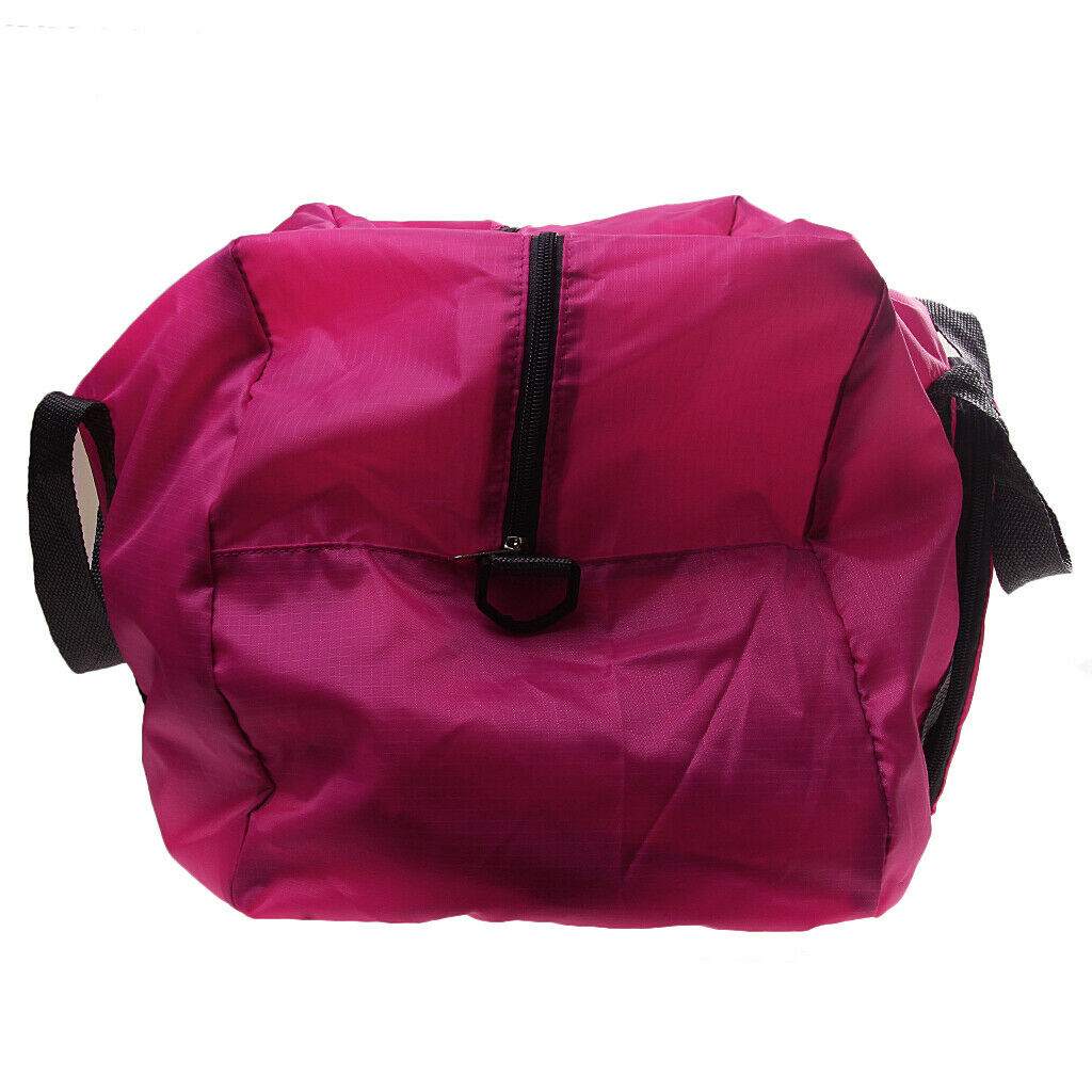 2x Traveling Foldable Storage Handbag Luggage Shoulder Bag Pouch Tote Rose Red