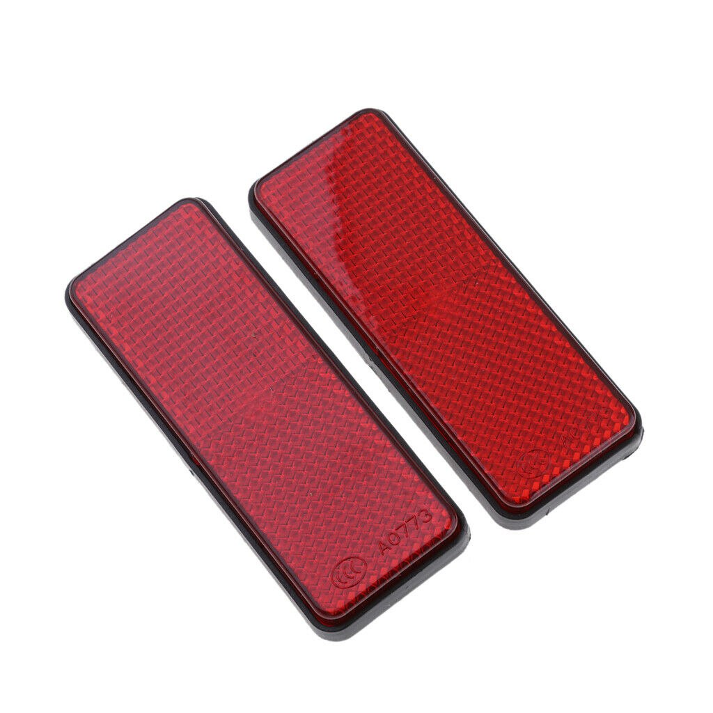3X 2x Red Rectangle Reflectors Universal for Motorcycle ATV Dirt Bike