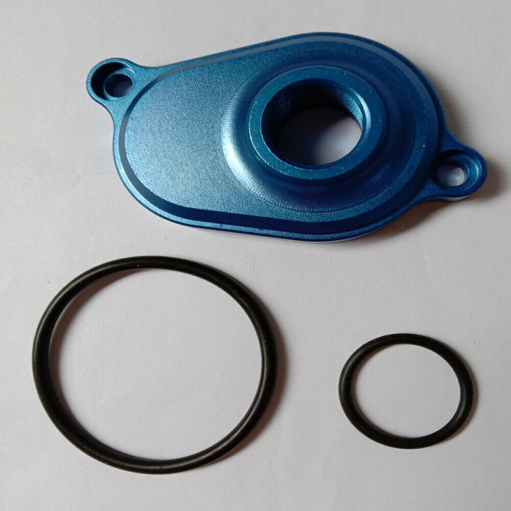 For 2003-07 Ford Powerstroke 6.0L Aluminum Oil Cooler Back Flush Adapter Blue
