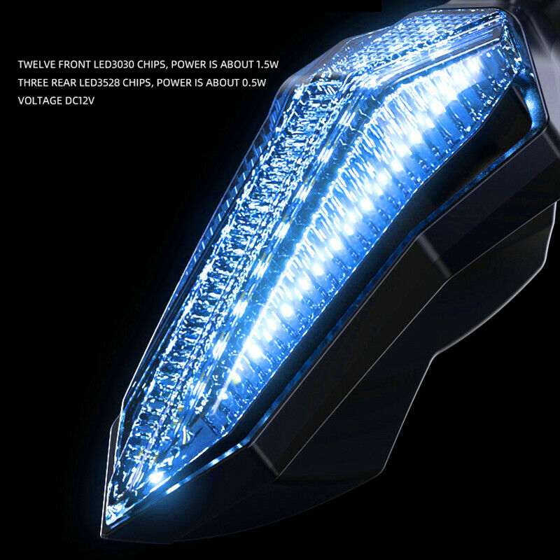 2PCS Blue LED Lamp 12V Motorcycle DRL Running Turn Signal Light Two-color Bulbs
