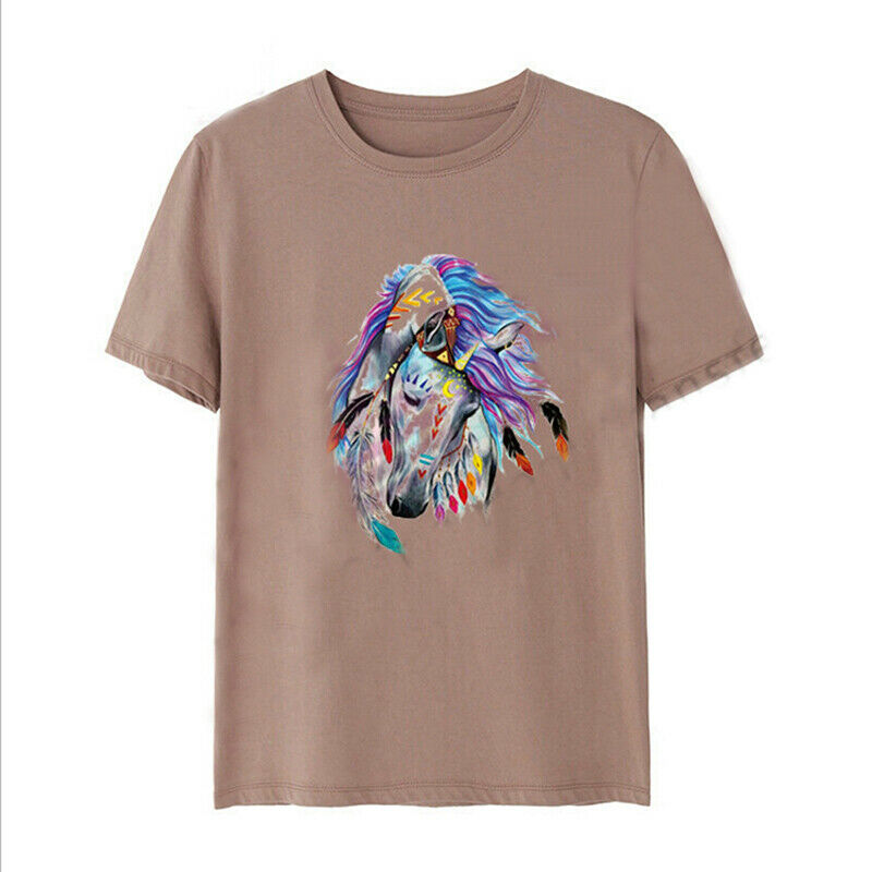 Multicolor Horse Patches Home Heat Iron on Transfer Stickers DIY Clothes .l8