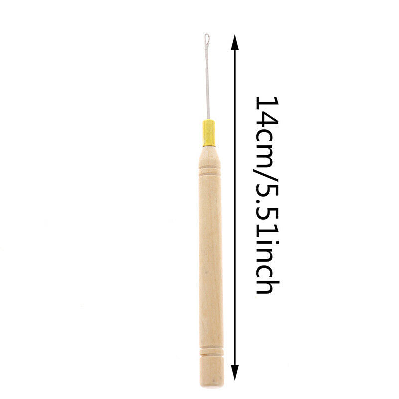 1Pcs Bamboo Crochet Handle Hook Needle Dread Tool Braiding Hair DIY Makin.l8