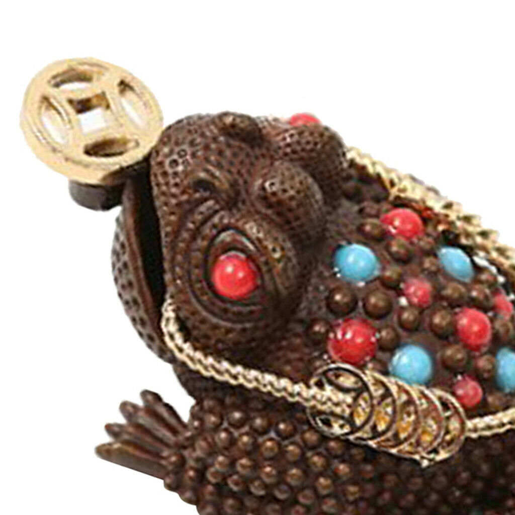Chinese Feng Shui Decor Lucky Money 3 Legs Toad Frog Incense Burner Statue S