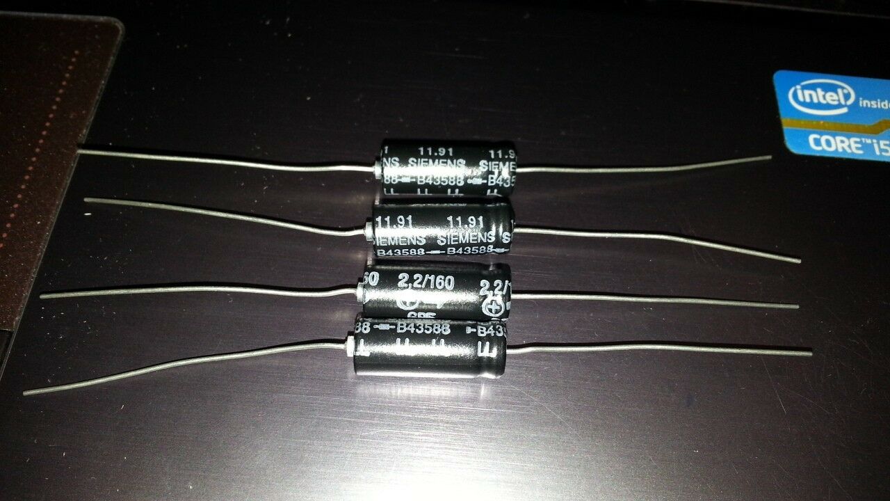 4pcs NOS SIEMENS S+M  2.2uF 160V B43588 HI END Axial Audio CAPS FOR AUDIO !