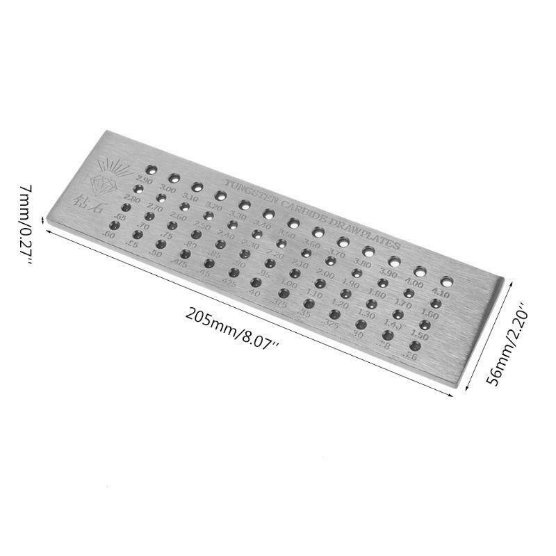52 Holes Tungsten Carbide Wire Drawplate for Jewelry Making Round 0.26-4.10mm