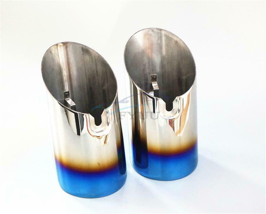 1× Angle Cut Toasted Blue Car Exhaust Tip For BMW F32 F33 N55 435i 440i 2014-Now