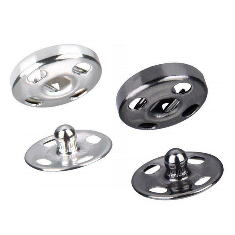 200 Sets Sew-on Snap Buttons Metal Snap Fastener Buttons Press Button for Sewing