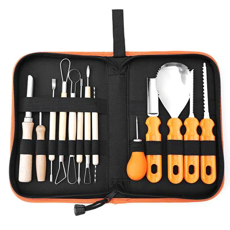 14PCS Sculpting Tool Set With Storage Bag Handmade Pumpkin Sculpting Tools Pu FT