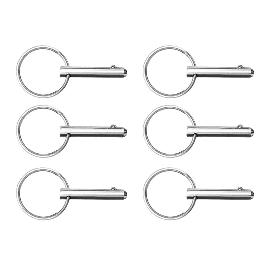 5/16" Stainless Steel Quick Release Pins Kayak, Boat, Bimini Top Set of 6