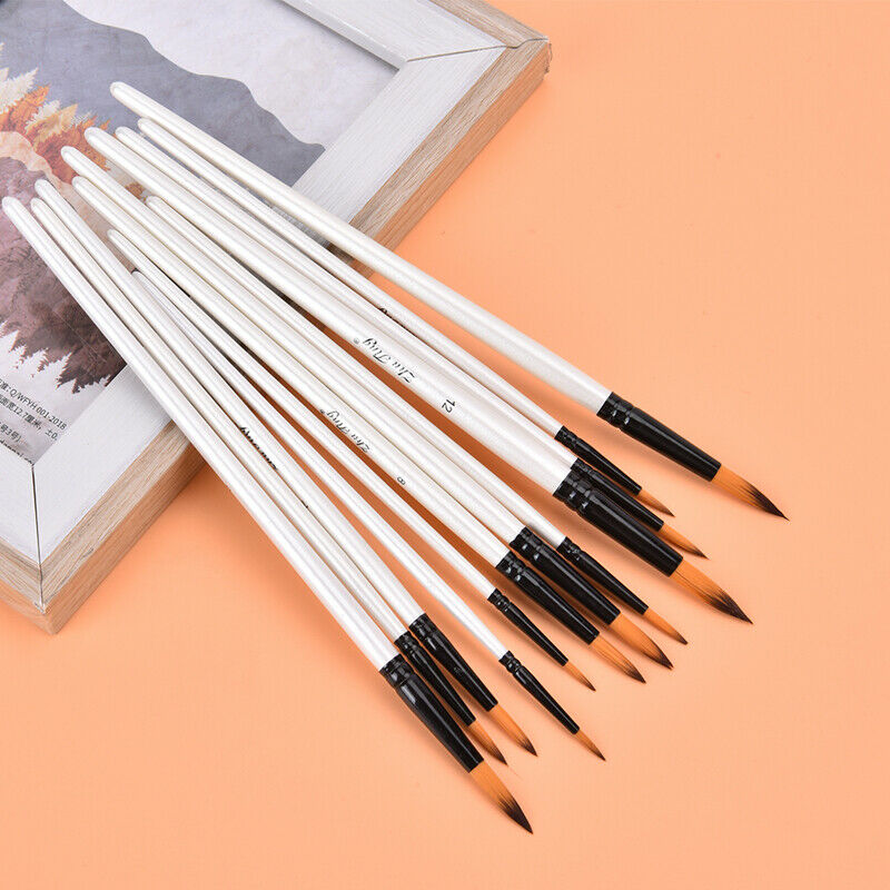 12Pcs/Set Artist Paint Brushes for Acrylic Watercolor Oil Painting Art Craft  DF