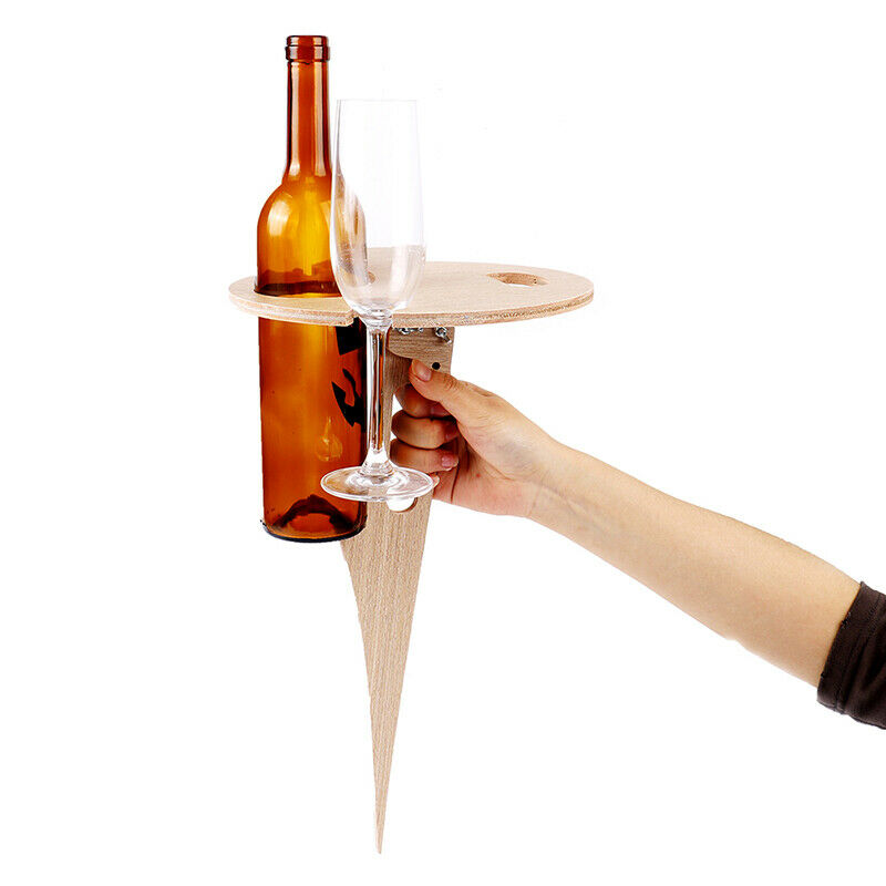 Outdoor Wine Table With Foldable Round Mini Wooden Picnic Table Easy To CarrBDA
