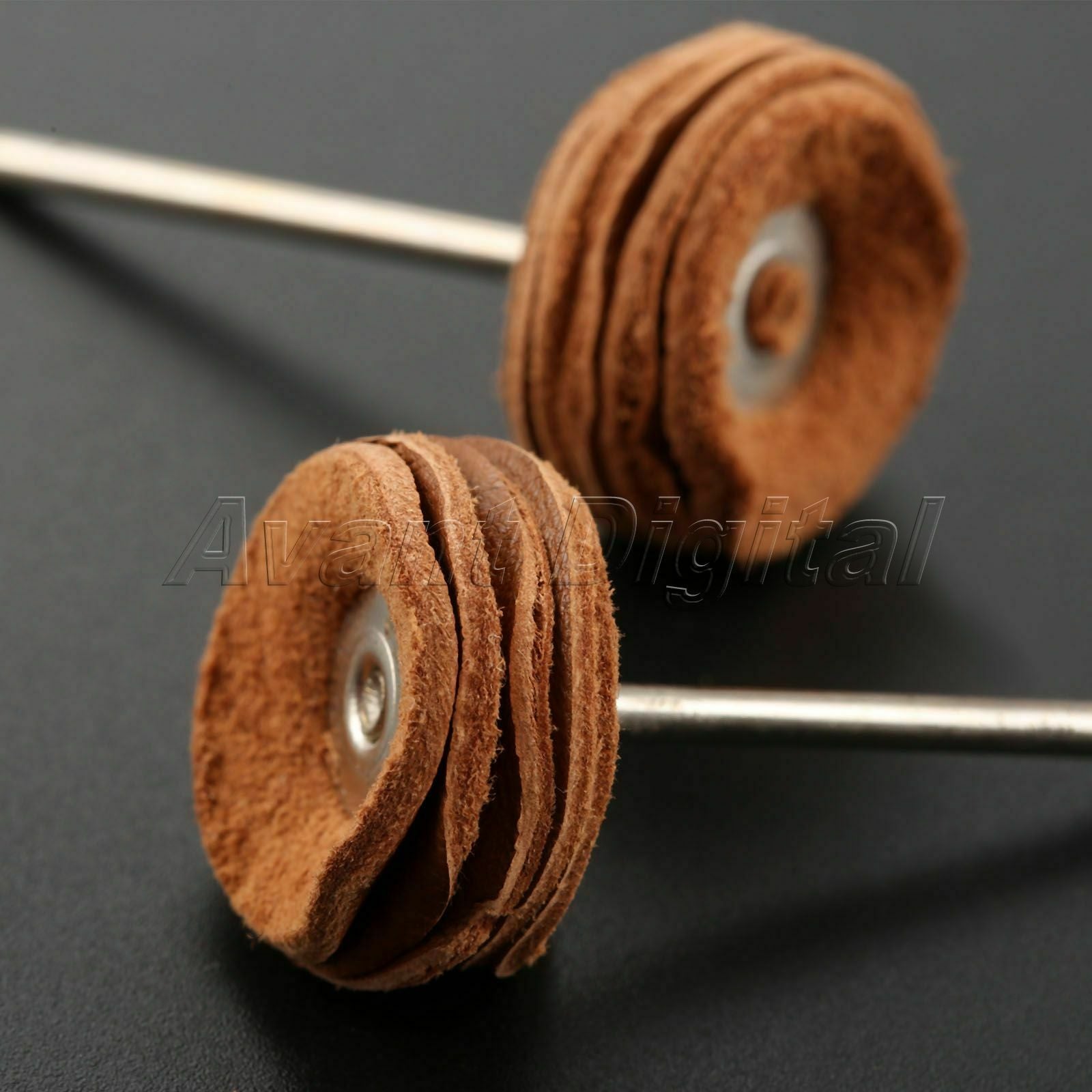 22mm Round Leather Buffing Wheel Polishing Jade Jewelry Rotary Tool 2.35mm Shank