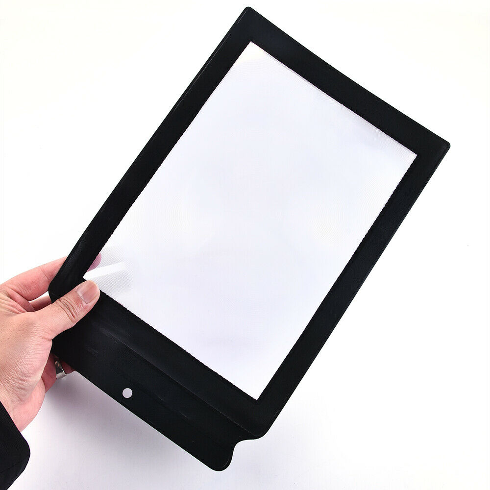 Big Size A4 Flat PVC Magnifier Sheet X4 Book Page Magnifying Reading Glass Lens~