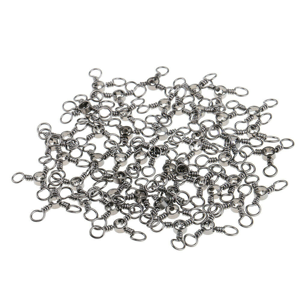 50pcs Stainless Steel 3 Way Triple Barrel Swivels Fishing Tackle Tools 3#