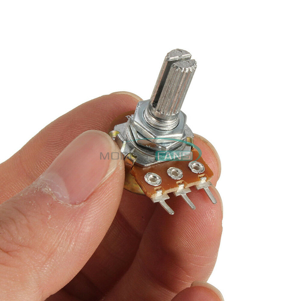 5PCS B5K 5K Ohm Knurled Shaft Linear Rotary Taper Potentiometer