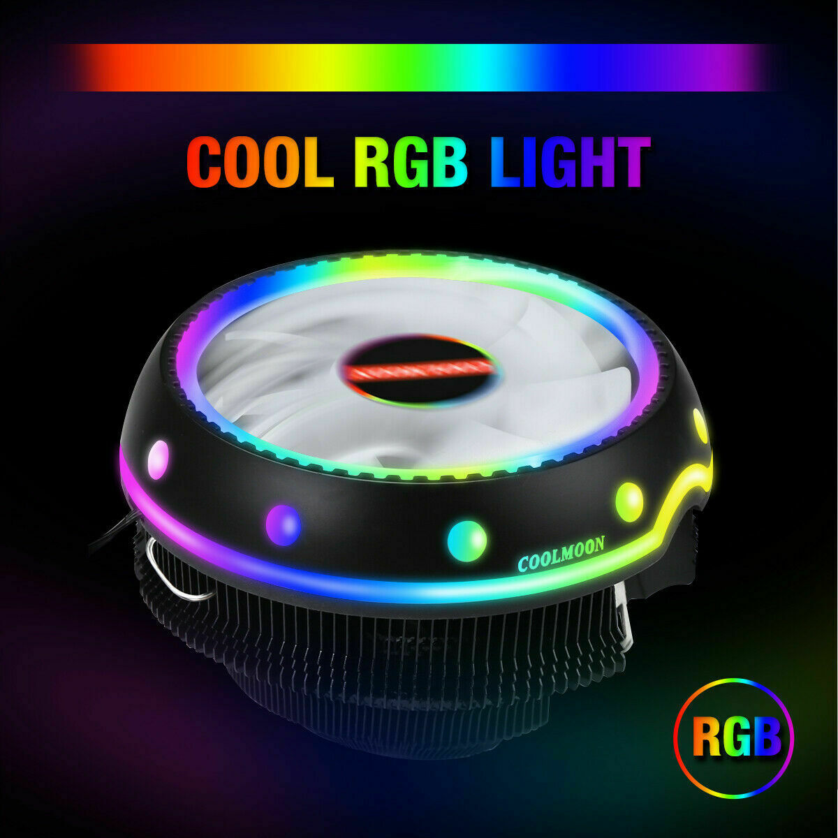 LED RGB CPU Cooler Fan Heatsink For Intel LGA 1156/1155/1151/1150 AMD AM4 / AM3+