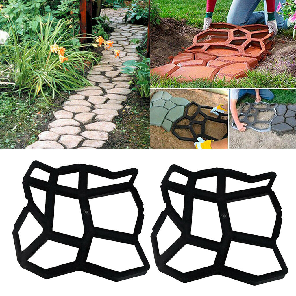 2 Pieces Garden Driveway Path Paving Mold DIY Concrete Path Maker Mould