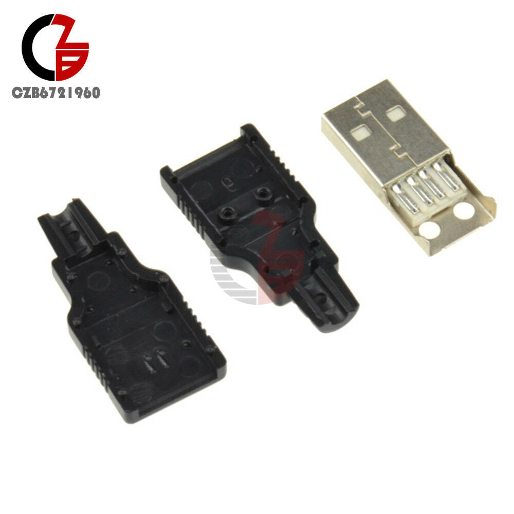 50PCS A Set USB2.0 Type-A 4-pin Male Plug Socket Connector Adapter Plastic Cover