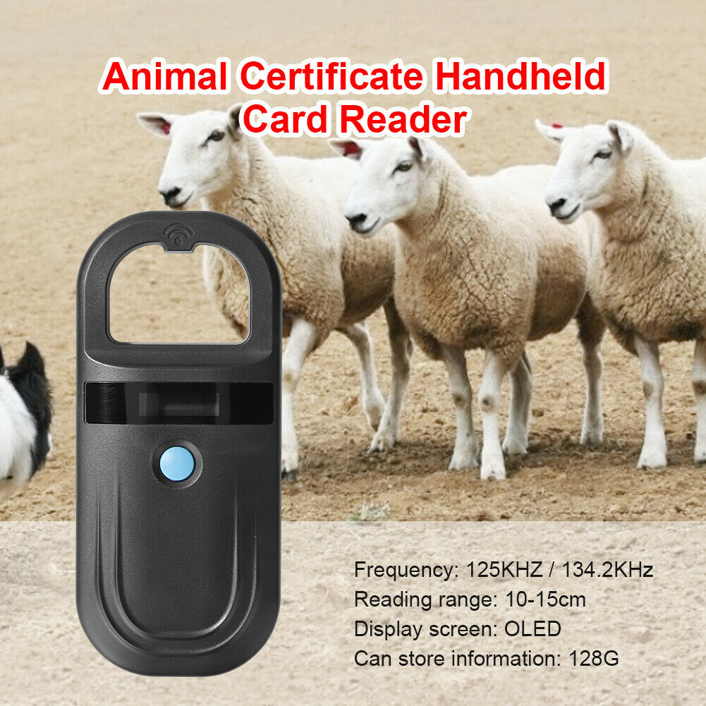 Animal Certificate Handheld Card Reader Pet ID Identification Chip Scanner