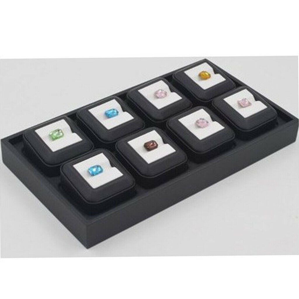 Portable Gem Genstones Display Box Case Rings Jewelry Holder Organizer 55mm