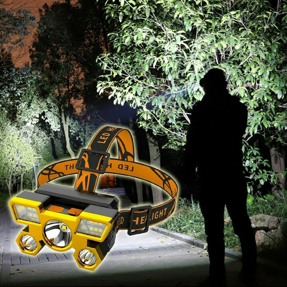 Super Bright COB LED Headlamp USB Rechargeable Headlight 4 Modes Head Torch NEW