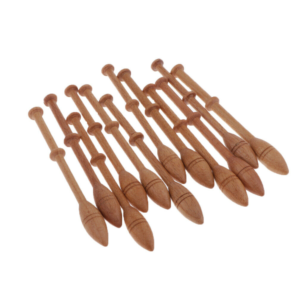 12Set Wooden Shuttle Knitting Weaving Stick Tool Loom Accessories For DIY