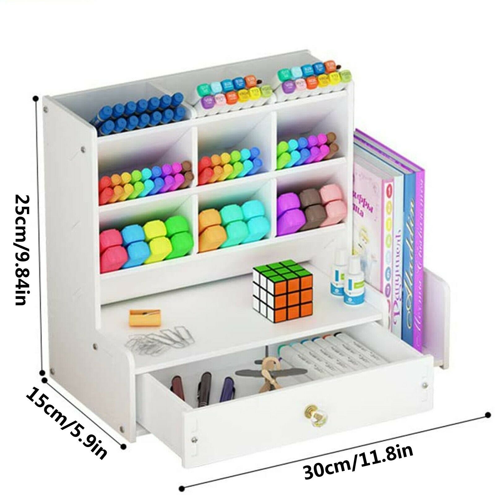 Multifunctional Desk Organizer Large Capacity Student Pen Holder Bookshelf