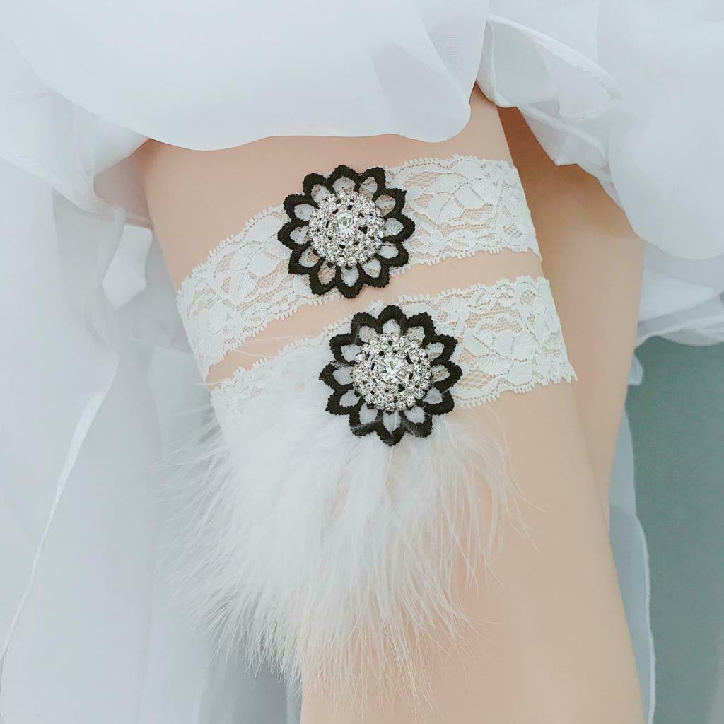 Bridal Wedding Sexy Lace Garter Belt Women Flower Feather Legs Strap Club