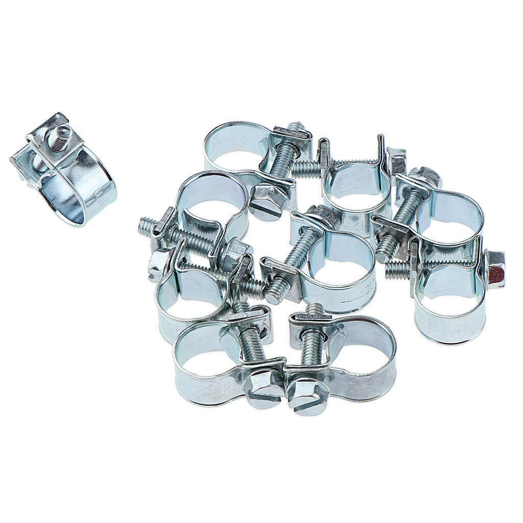 20Pcs Mini Drive Hose Clips Fuel Water Line Worm Clip Ã˜ 8-10mm & 10-12mm