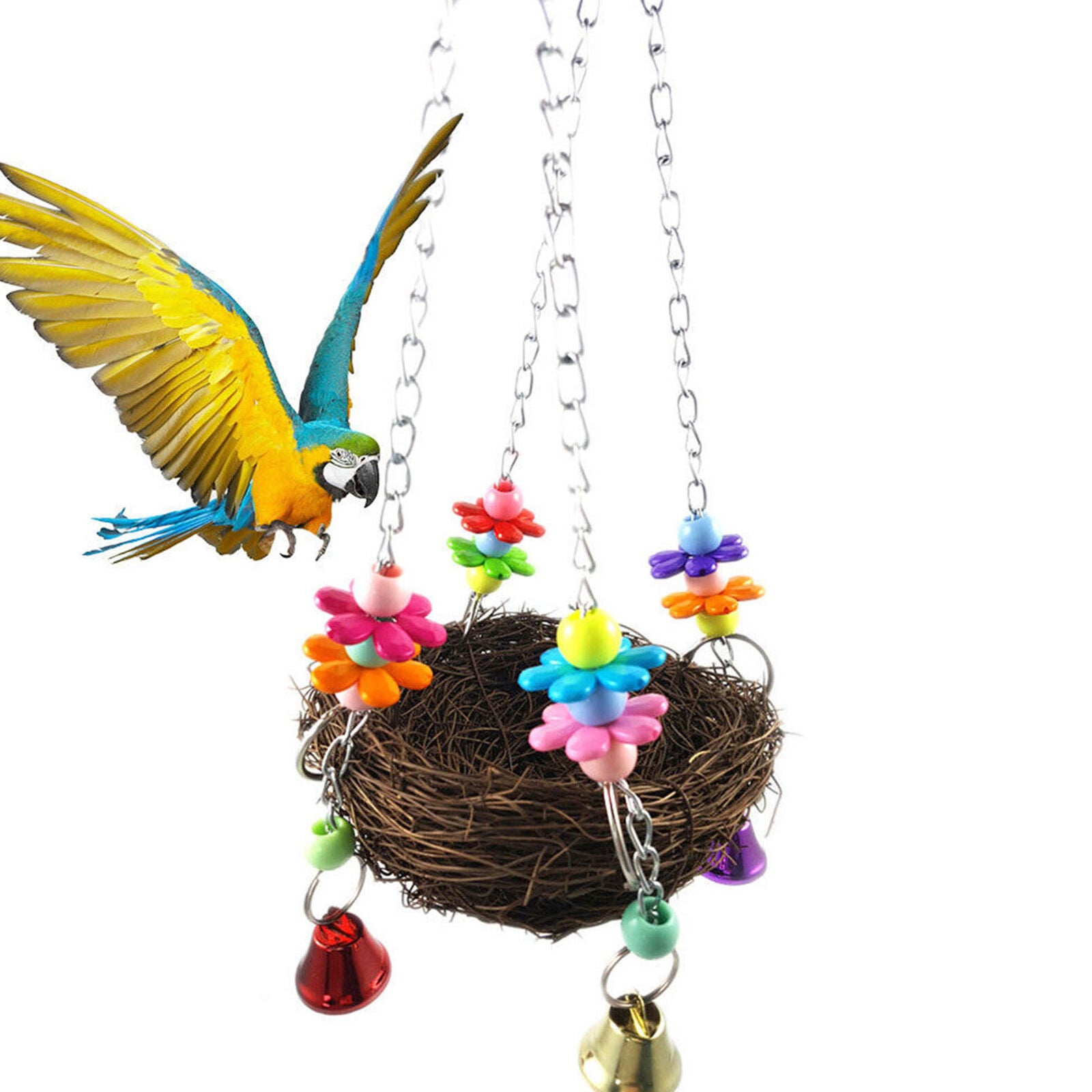 Parrot Bird Swing Hanging Chew Toys Parakeet Budgie Cockatiel Nest Hammock
