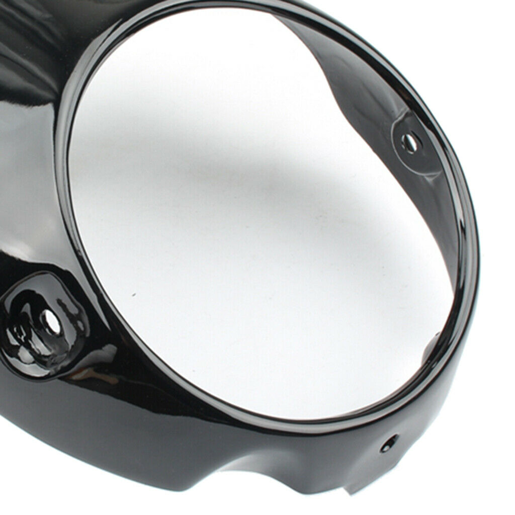 7" Black Motorcycle Headlight Fairing Screen Protector Kit Retro Style