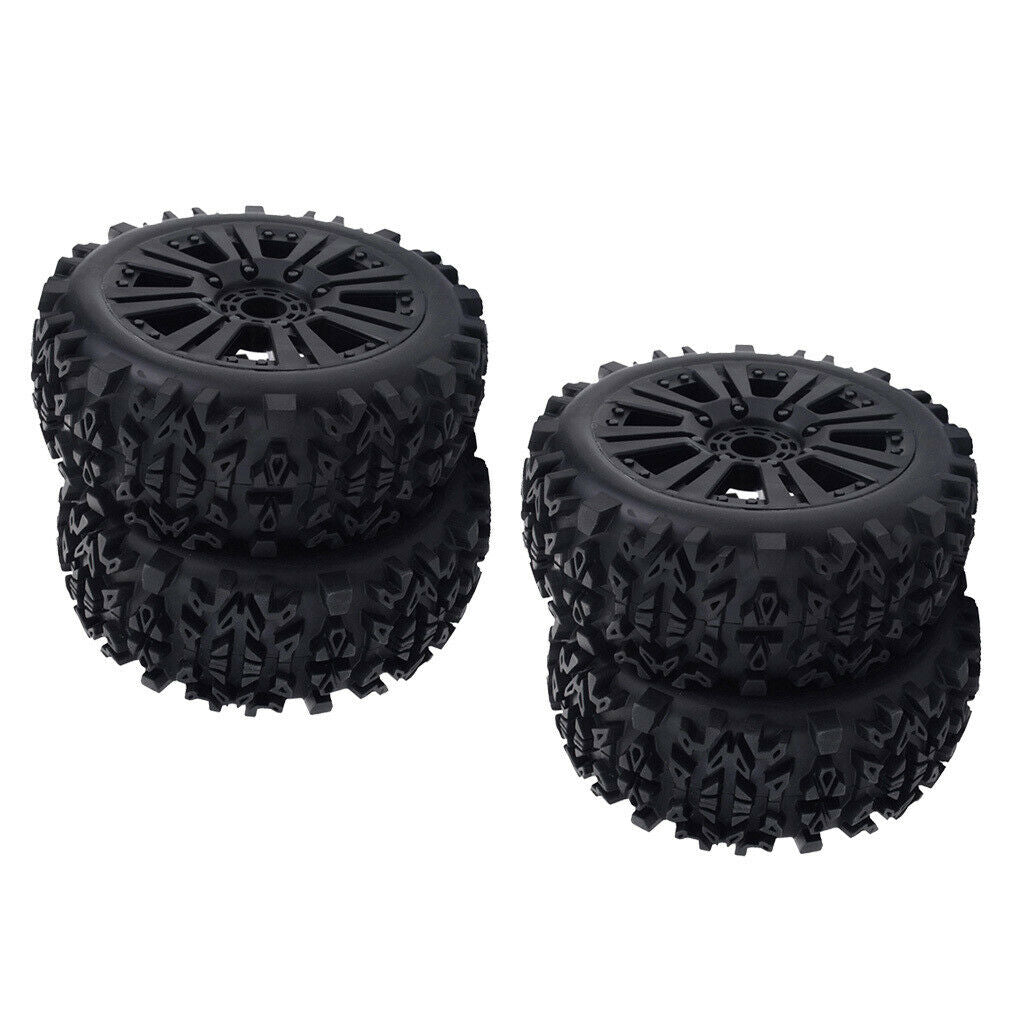 4pcs RC Car Wheel Rim Tyres 1/8 RC Truggy Truck Accessory Field Competition Use
