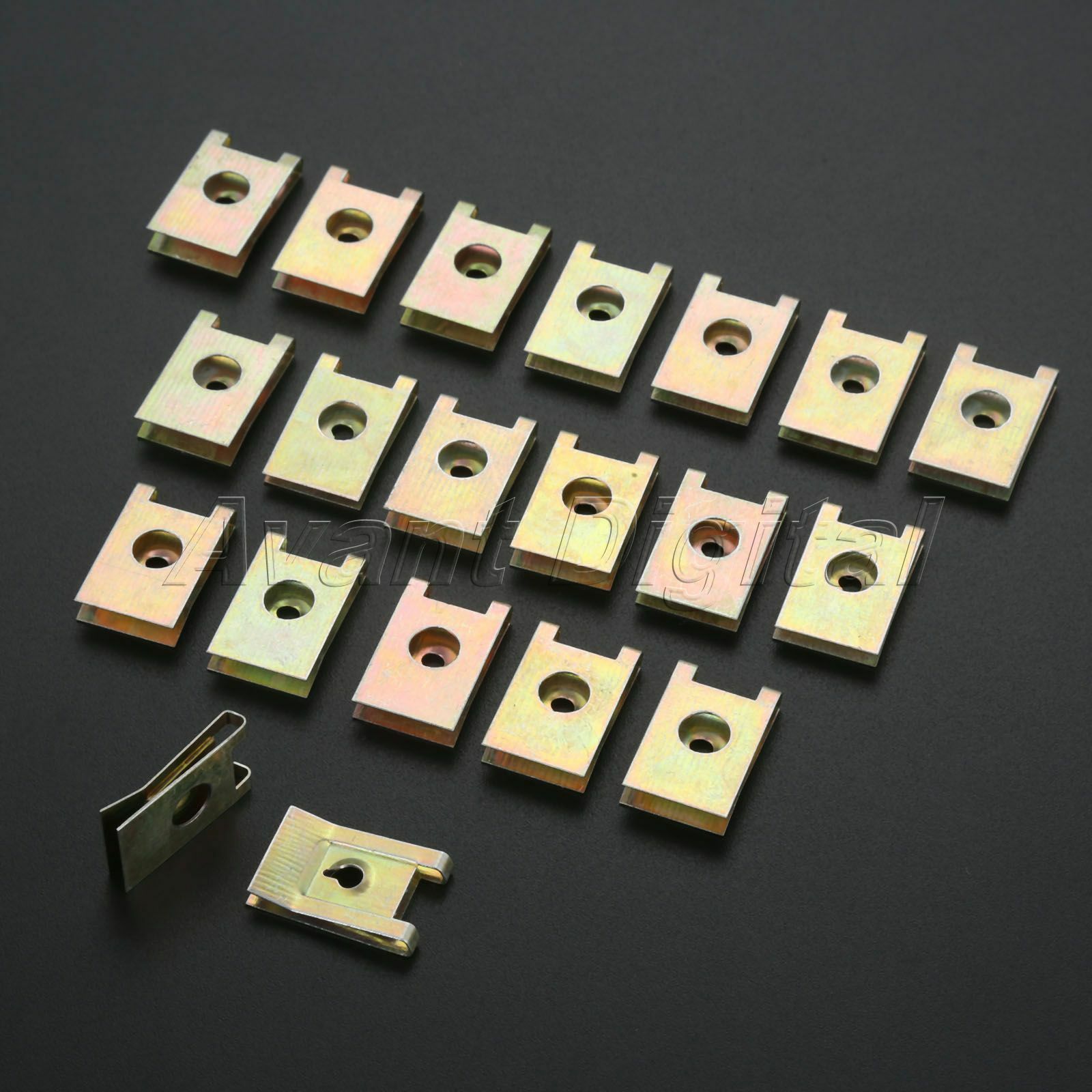 20X Fastener Bumper Panel Plate Fastener Clips Screw Base U Type Nut Clamp