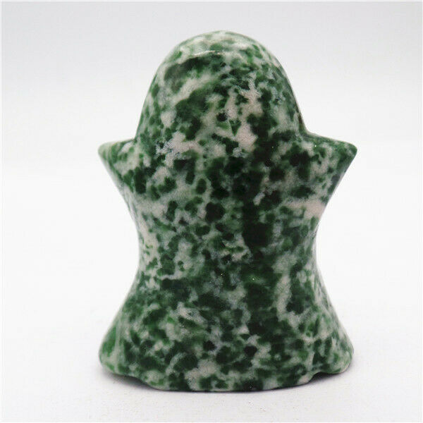 47x37x18mm Natural Green Spot Jasper Carved Ghost Decoration Statue Decor HH7928