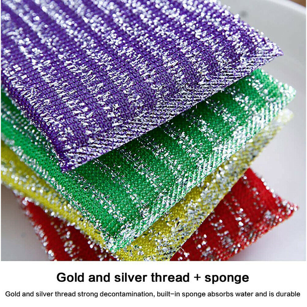 4Pcs/set Metal Abrasive Sponges Kitchen Cleaning Sponge Brush for Pots and Pans
