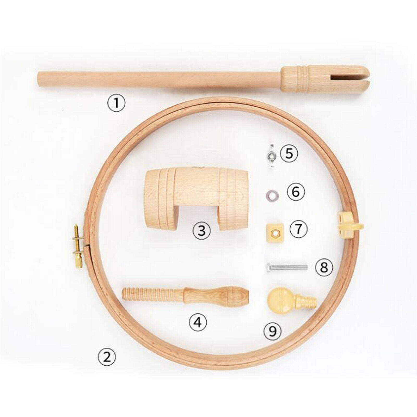 Embroidery Stand Adjustable Natural Beech Wooden Frame for Dinning Table