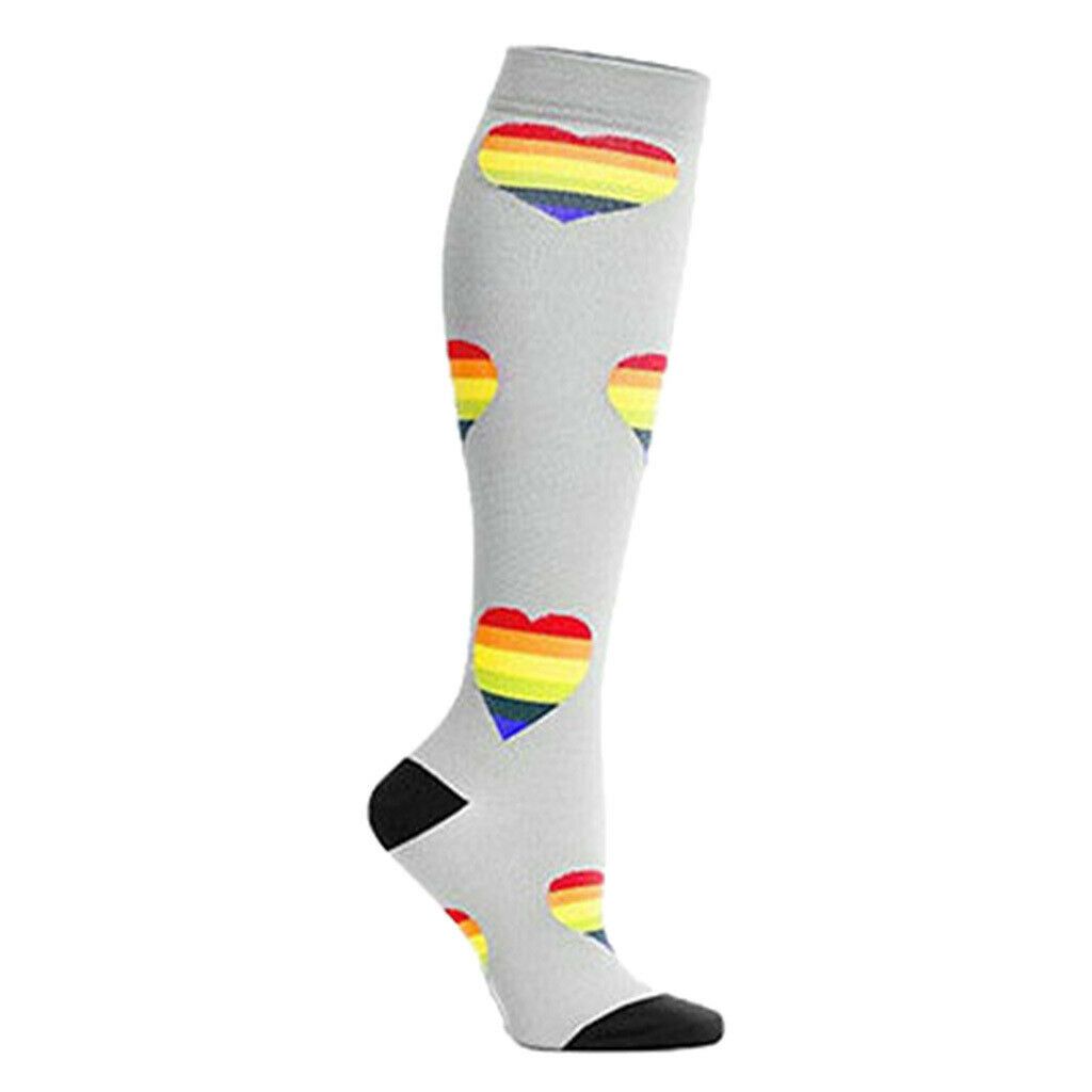1 Pair Running Sports Leg Support Sleeves Compression Socks Gray M S