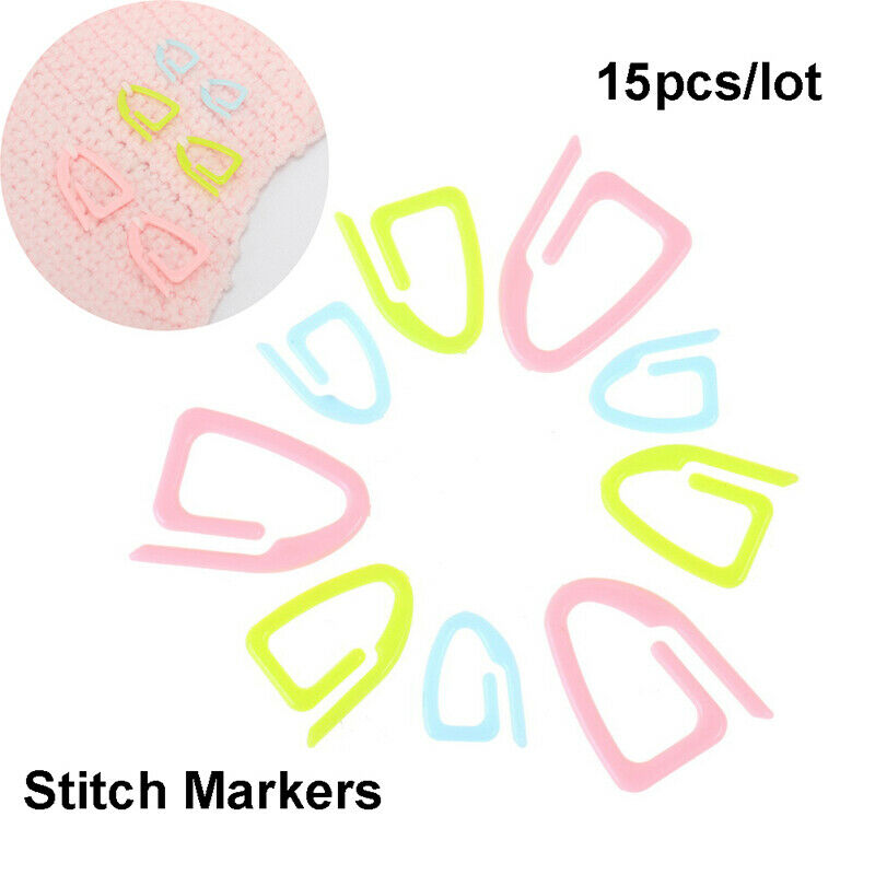 15pcs Silicone Stitch Markers Knitting Holder DIY Weave Tools Locking Sti bnH Qx