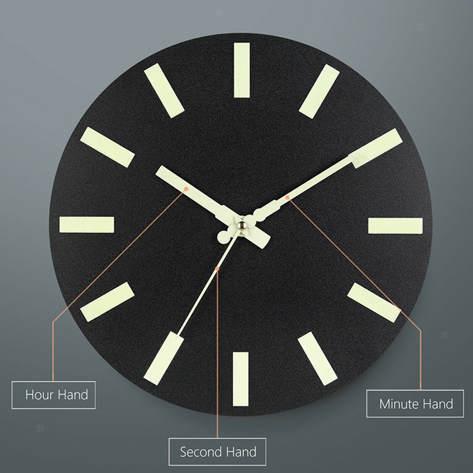 Modern Wooden Round Luminous Wall Clock Night Light Quartz Clocks Office
