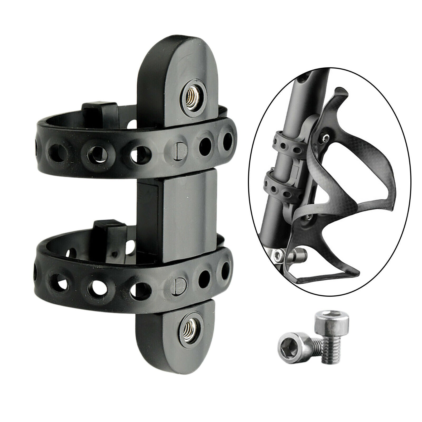 Mountain Bicycle Water Bottle Cage Holder Adapter Handlebar Bracket Mounting