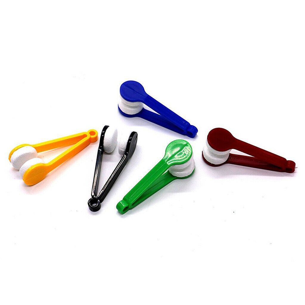 24Pcs Mini Microfiber Spectacles Cleaner Brush Cleaning Tools Cleaning Clip