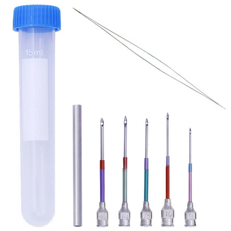 Metal Embroidery Stitching Punch Needle Handmade Sewing Tool with Tube fo.l8