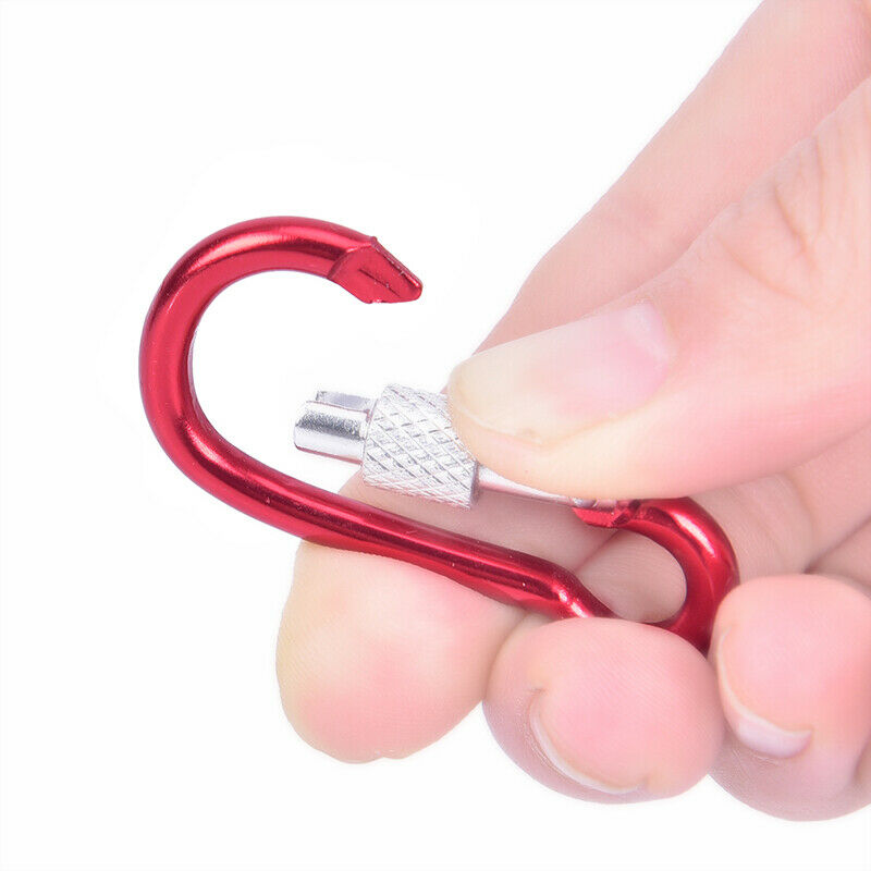 5Pcs/set Spring Lock Carabiner Snap Hook Hanger Locking Clip Keychain Cam.l8
