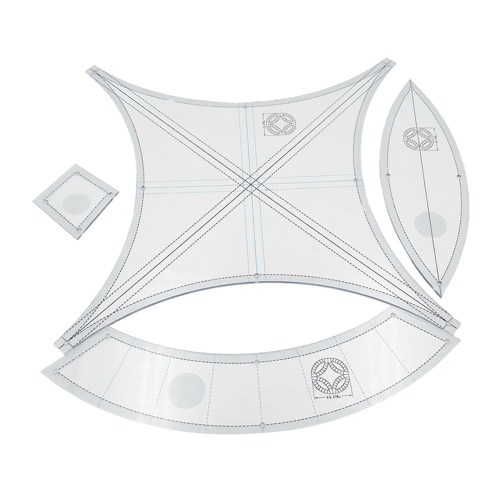 1Set Clear Acrylic Quilting Templates Domestic Sewing Machine Patchwork