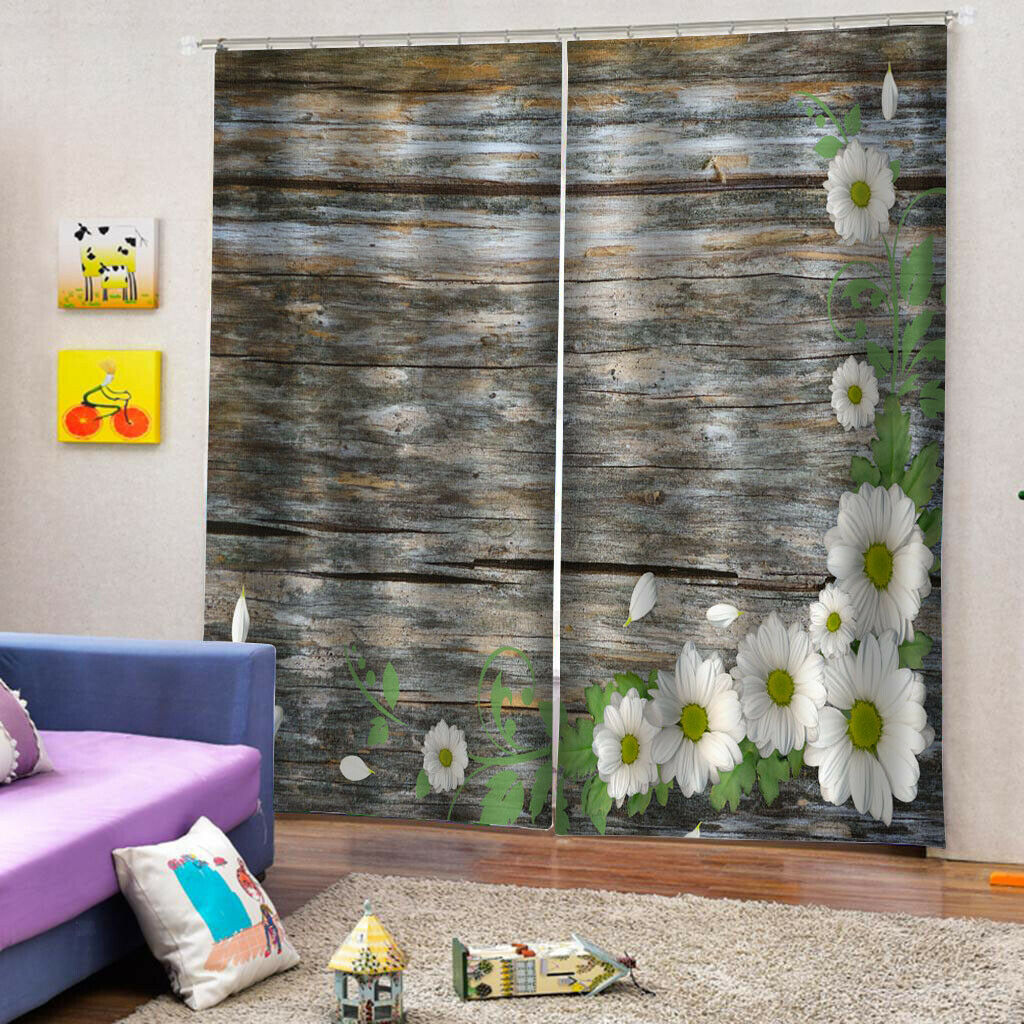 Curtain Panels Pair Waterproof Drapes Home Living Rome Bedroom Decor 55"x39"
