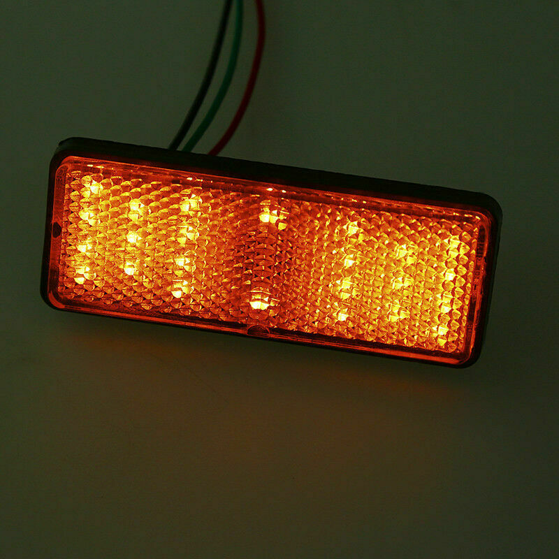Motorcycle LED Light Rectangle Reflector Tail Brake Marker Trailer Universal