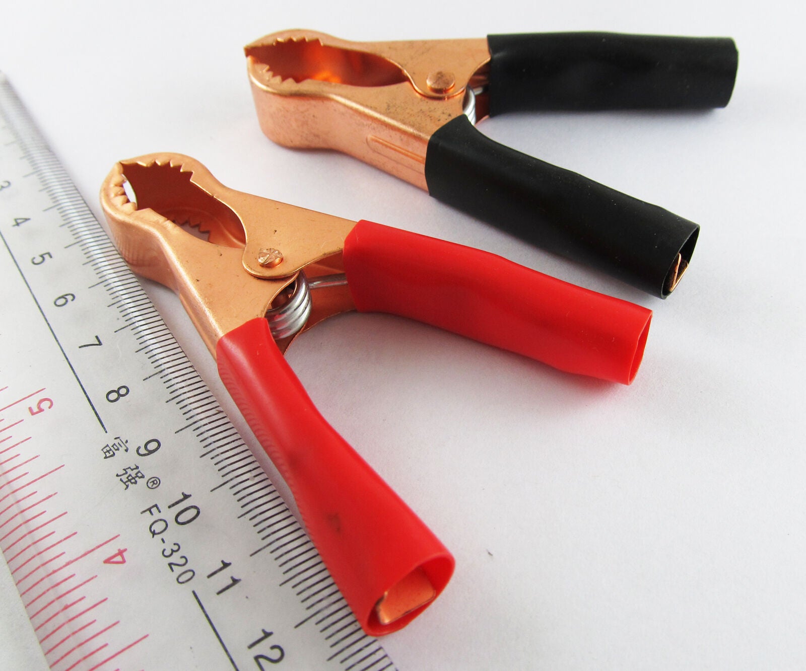 10pcs R+B 80mm 50A Crocodile Alligator Car Battery Insulated Test Clip Clamp