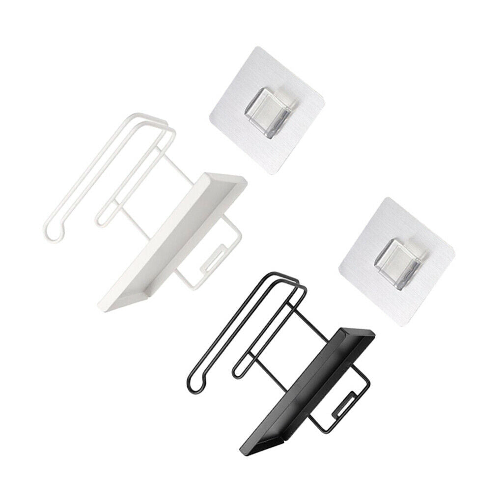 Wall Mounted Kitchen Shelf Bathroom Iron Toilet Roll Storage Rack Black